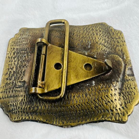 Vintage American Western Country Solid Brass Bald Eagle Belt  Vintage Solid Brass Eagle Belt Buckle Western Americana Biker Heavy Cast 4.06 oz